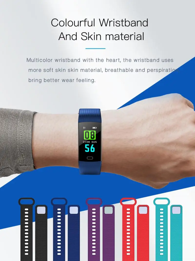

Smart Watch Hear Rate Blood Pressure Monitor Bluetooth Smart Bracelet Track Pedometer Smart Band Sport Wristband With Free Gift