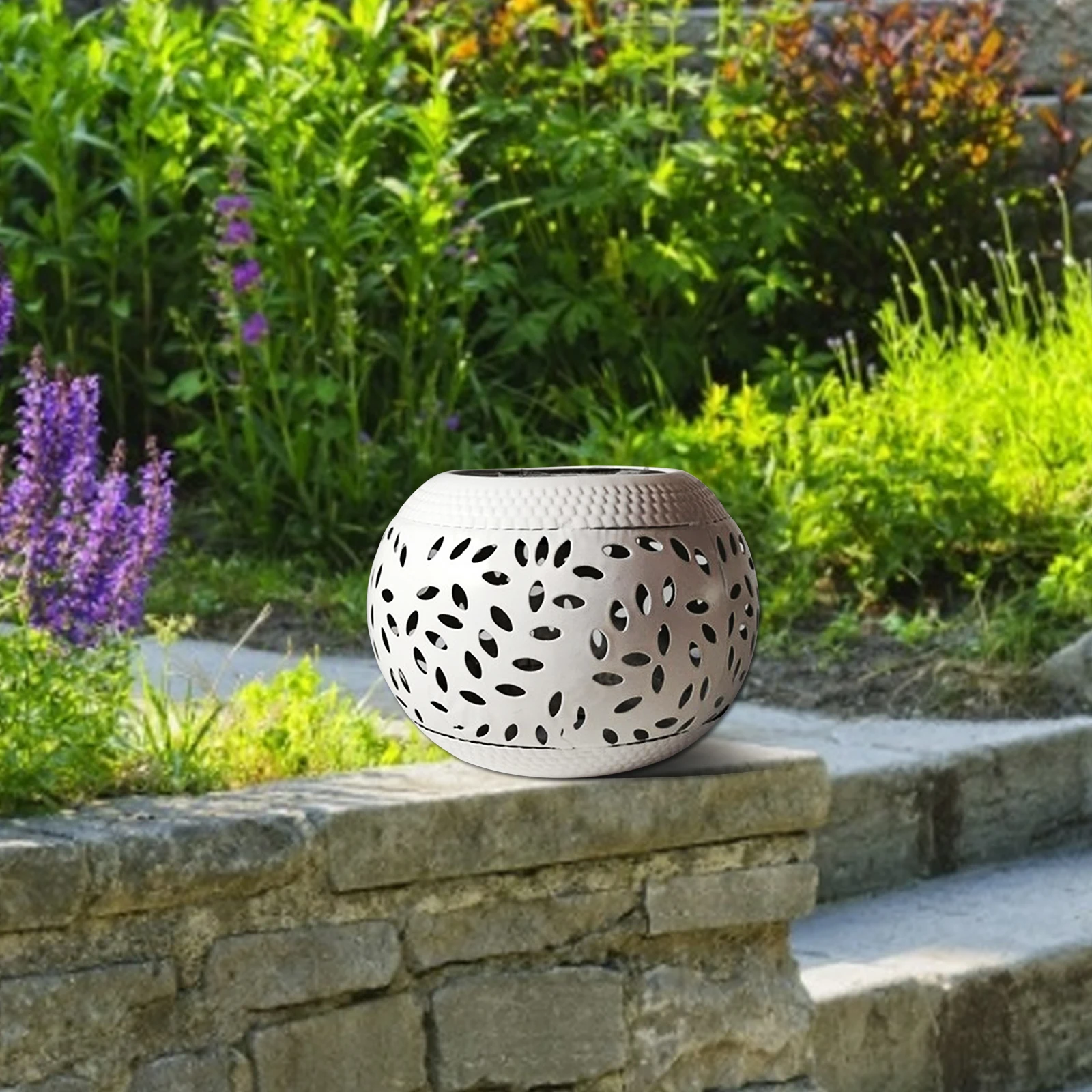 

Waterproof solar Lamp Ceramic jar hollow Solar powered Lantern Outdoor solar garden light Flicker Light Landscape