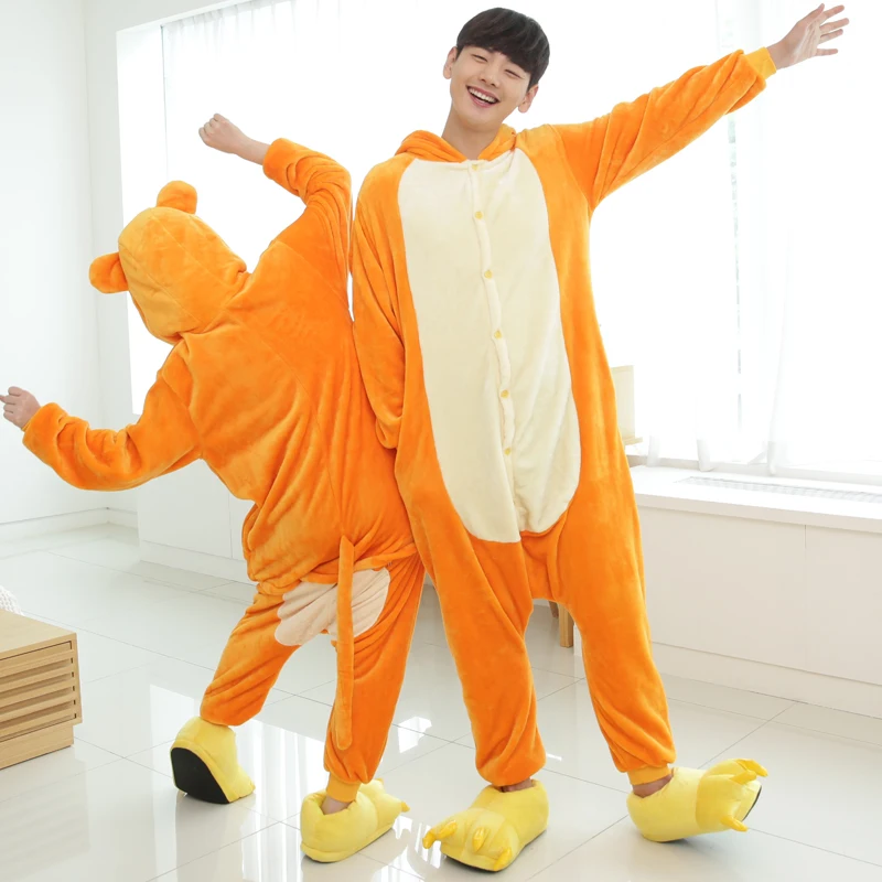 Monkey Onesie Adult Animal Unicorn Pajamas Suit Warm Stitch Sleepwear Onepiece Winter Jumpsuit Anime Cosplay Costume |