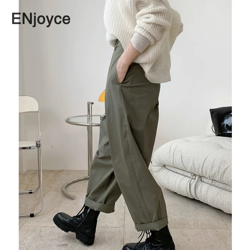 Women High Waist Pants Casual Japanese Style Loose Sweatpants Long Trousers Streetwear Chic Loose Straight Pants Spring 2021