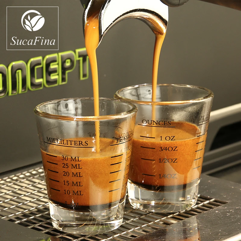 

1pc 45/60/90ml Espresso Glass with Calibration Coffee Cup Thickened Glass Mini 1oz Measuring Cups Shot Glass Wine Glasses