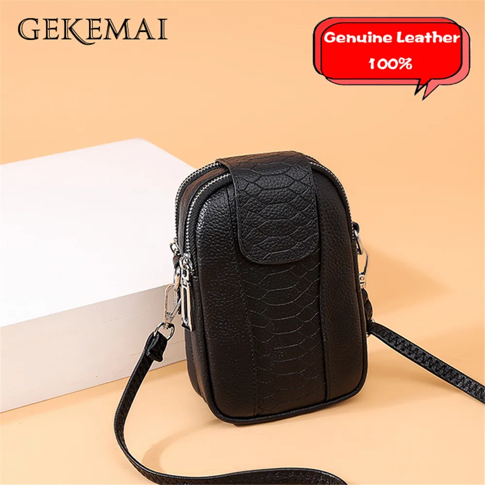 

Serpentine Design Ladies Shoulder Bag Multifunctional Women Wallet Genuine Leather Solid Color Women's Crossbody Bags Travel Bag