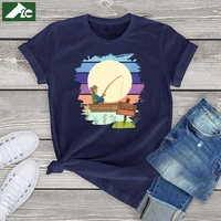 cute fishing shirt women clothing summer 2021 fishing lover tops cotton funny graphic shirts unisex women short sleeve tee men