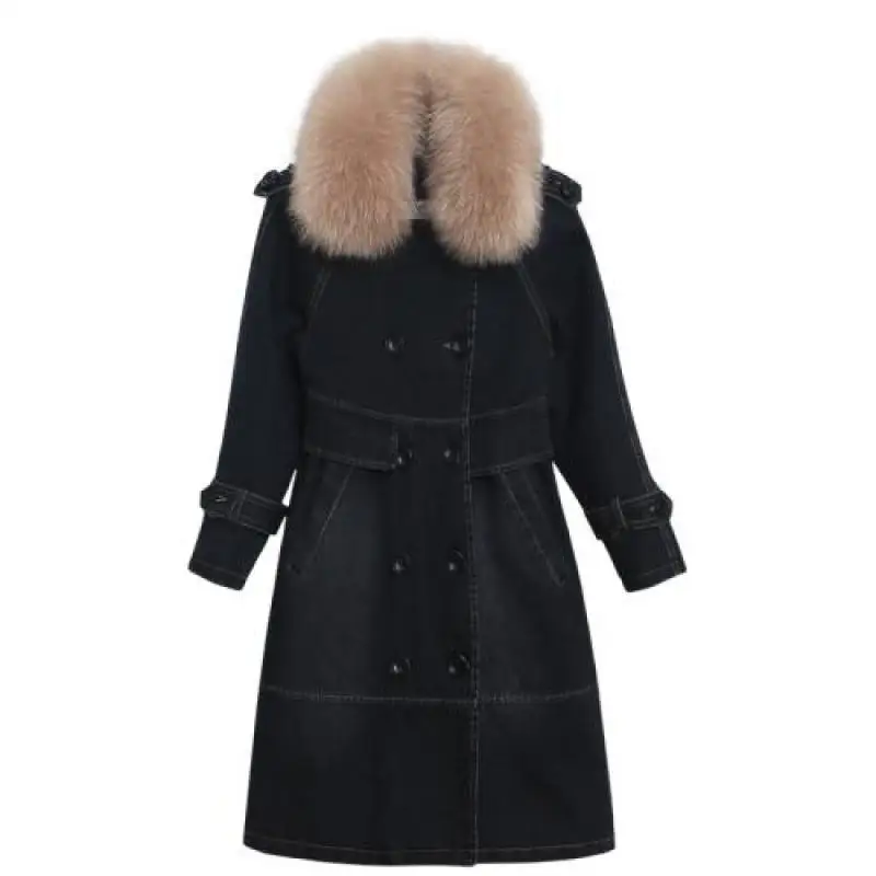 Модные женские зимние куртки 2019 Новые Длинные рукава Твердые двубортные средней