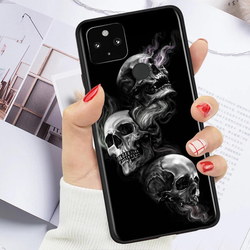 

Grim Reaper Skull Shockproof Cover for Google Pixel 5 4 4A XL 5G Black Phone Case Shell Soft Fundas Coque Capa