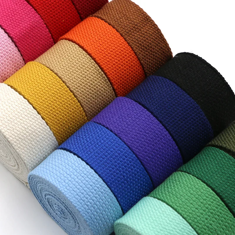 5 Yards 20mm Polyester Cotton Canvas Webbing Soft Ribbon Sewing Accessories For Bag Backpack Strap Belt DIY Handmade