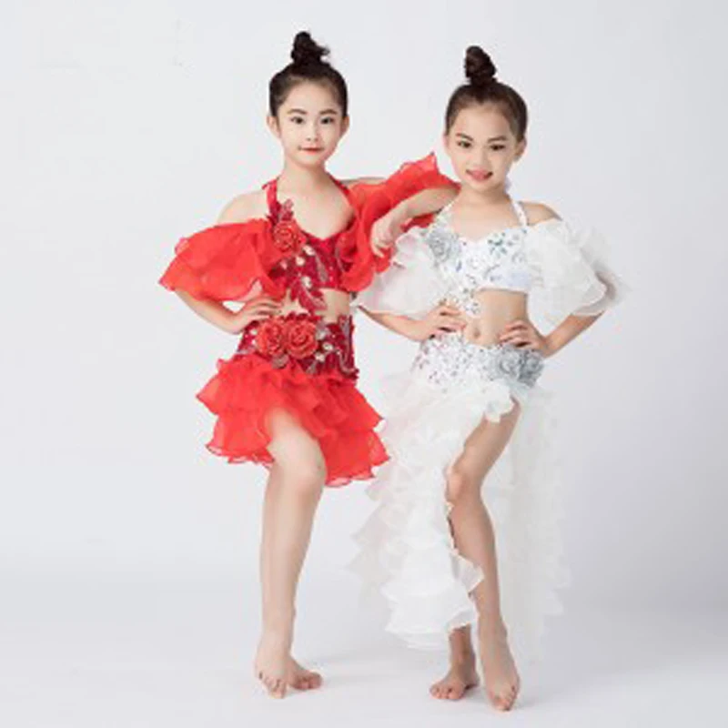 Топы/пояс/юбка Детские Восточные Танцевальные Костюмы пикантная детская