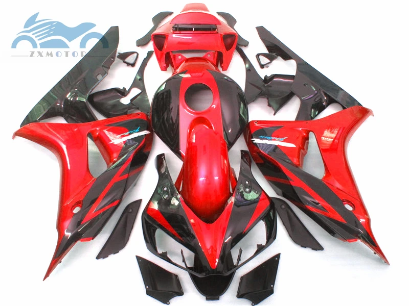 Высококачественный Комплект обтекателя впрыска, пригодный для Honda CBR1000RR 2006 2007 CBR 1000RR 06 07 ABS пластиковые комплекты обтекателей красный черный XY26