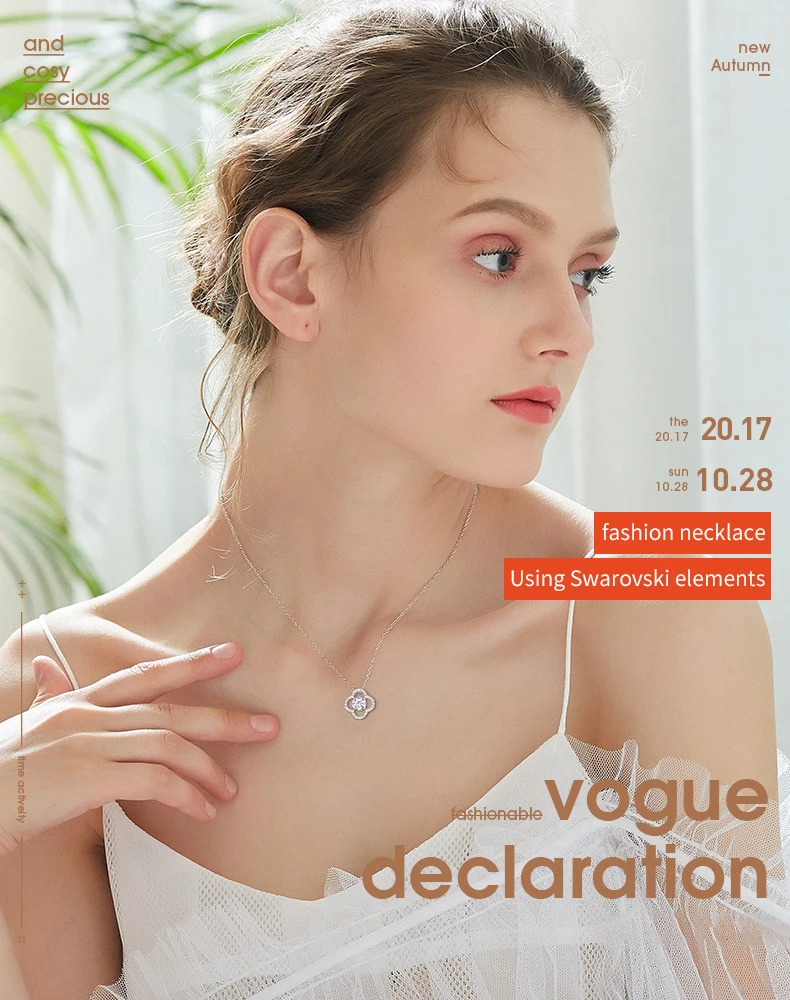 Ожерелье Warme Farben с кристаллами Swarovski, женское ожерелье с четырехлистным клевером, инкрустированное Zicon, ожерелье, колье, ювелирное изделие, подарок для девочек