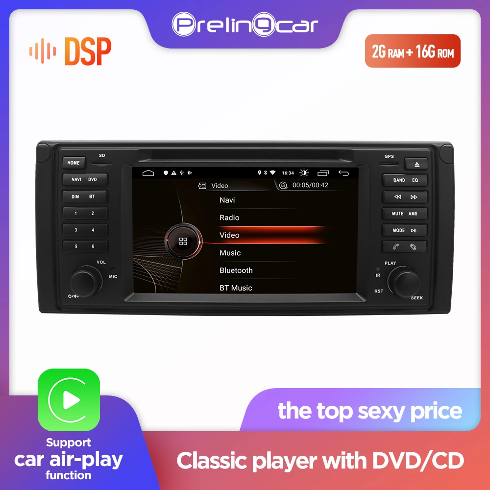 Prelingcar Android 9 0 2 din для BMW X5 E53 E39 автомобильный dvd Радио мультимедийный плеер gps