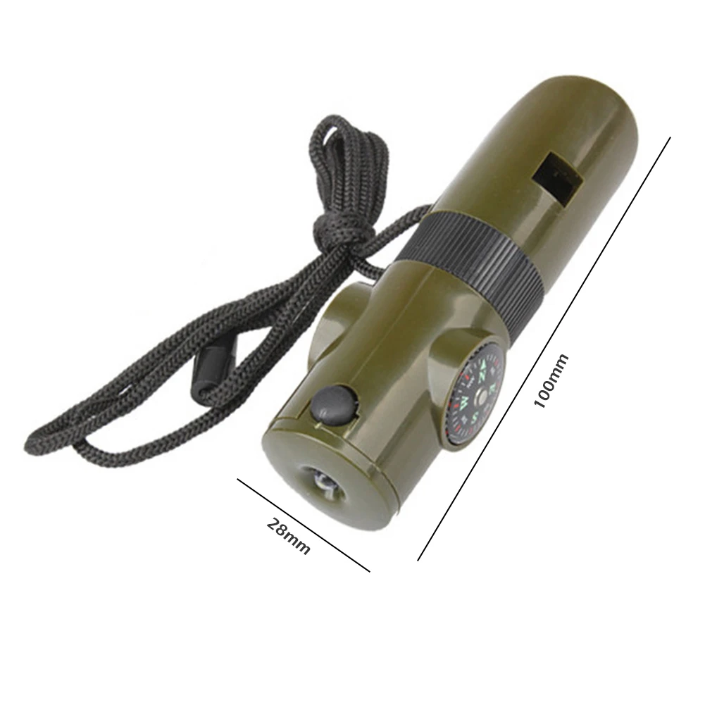

Trekking Whistle Compass Camping Survival Tools Magnifier 7 in 1 Thermometer for Family Outdoor Camping Accessories
