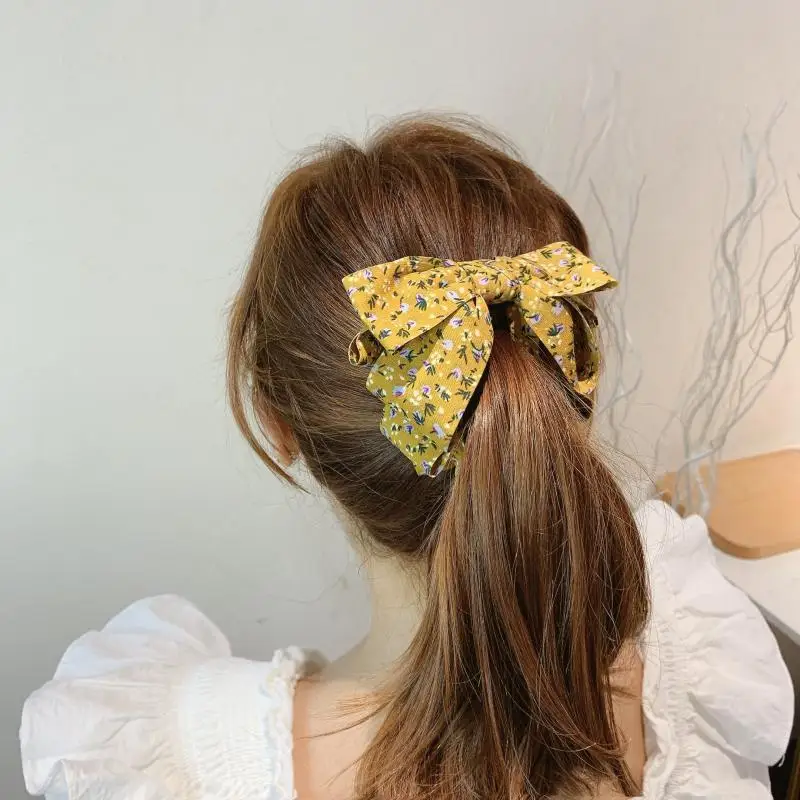 Заколка для волос женская вертикальная с бантом Зажим Шпилька |