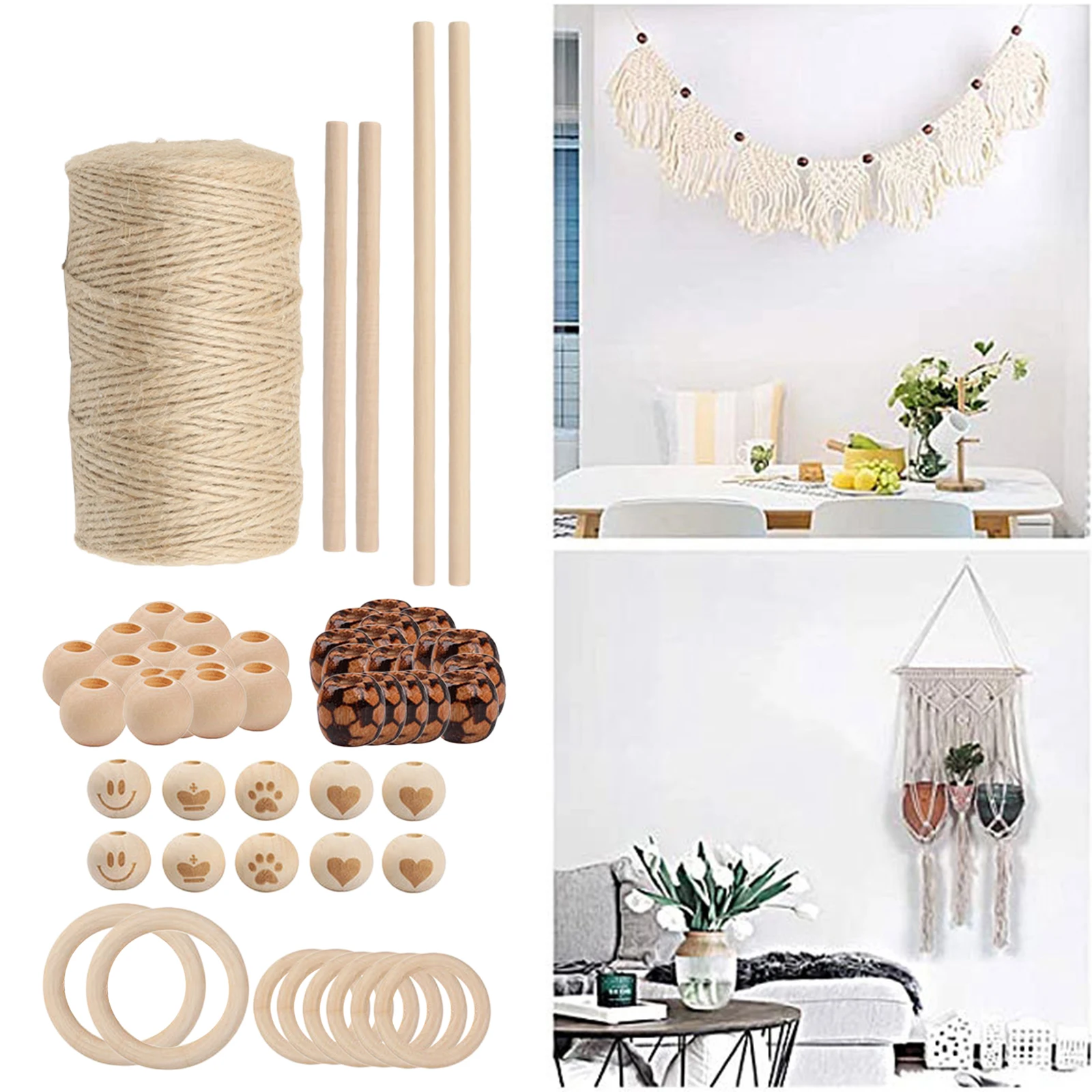 

Handmade Macrame Rope(3mm×100m) Cotton Twisted Macrame Cord for Creative DIY