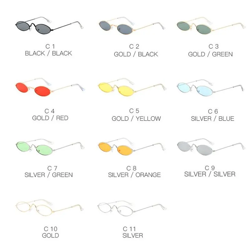 Маленькие овальные солнцезащитные очки для мужчин мужские ретро в металлической