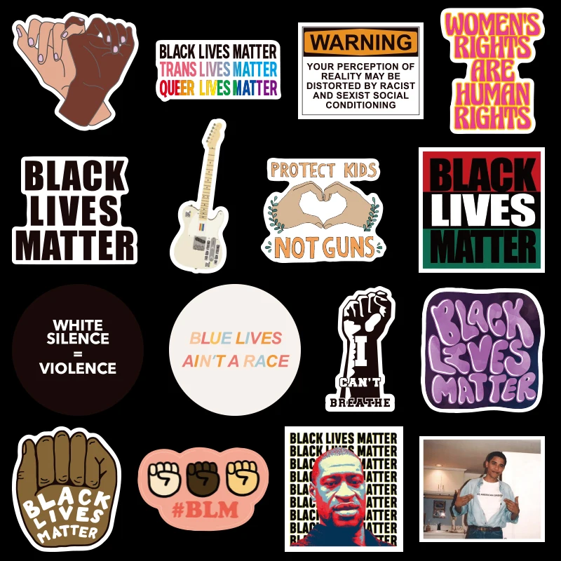 

50PCS Black Lives Matter Stickers Decal For Stationery Laptop PS4 Suitcase Skateboard Motorcycle Guitar Waterproof Sticker