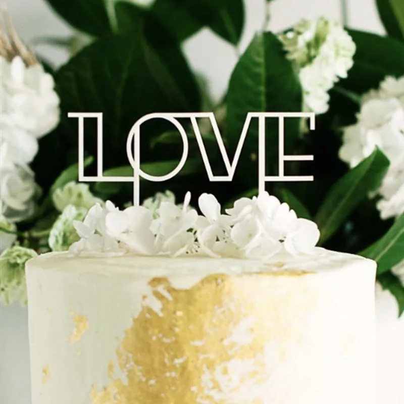 

Розовый золотой акриловый торт топпер MJCakedecor