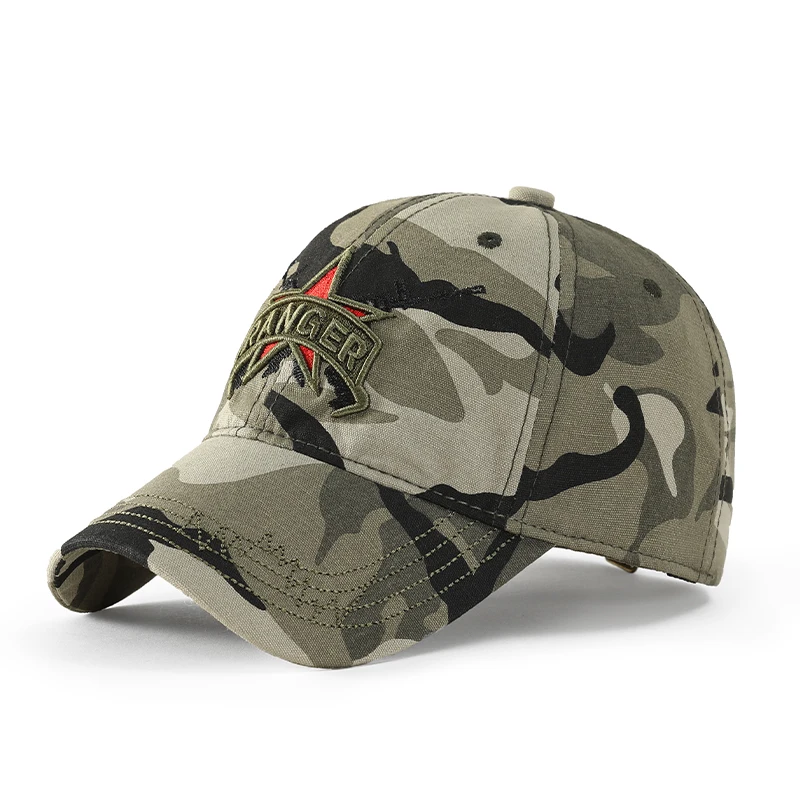 Кепка мужская и женская тактическая бейсболка с вышивкой камуфляжная