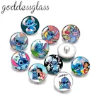 Disney милый ангел стежком с героями мультфильмов 10 шт. Круглый Фото 18 мм кнопки для 18 мм Оснастки ожерелье, сделай сам, ювелирное изделие