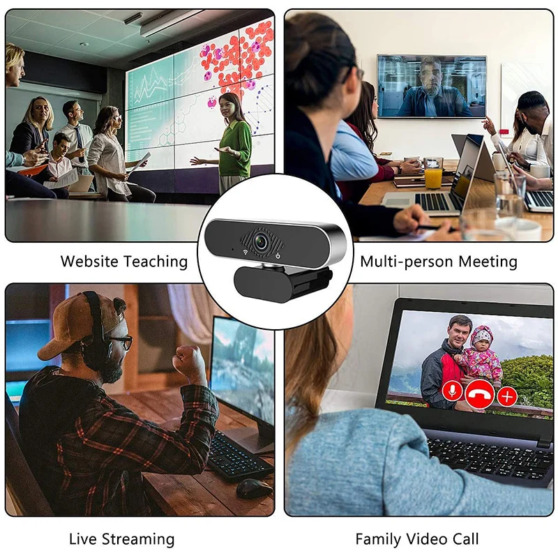 

Webcam 1080P HD Autofocus Web Camera with Noise Reduction Microphone for PC Laptop Webcams H-best