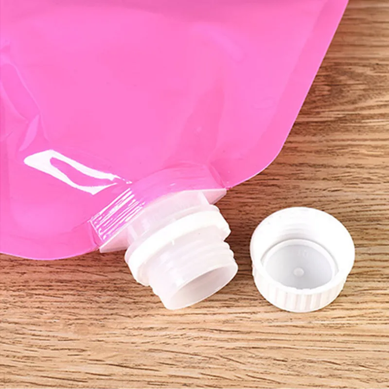 

10pcs Net red beer bag portable plastic packaging bags disposable red/pink/blue self-supporting beverage milk tea nozzle bag