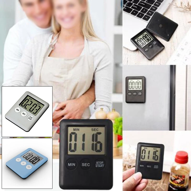New Slim Magnetic LCD Digital Kitchen Timer Count Up Down Cooking Alarm Useful | Дом и сад
