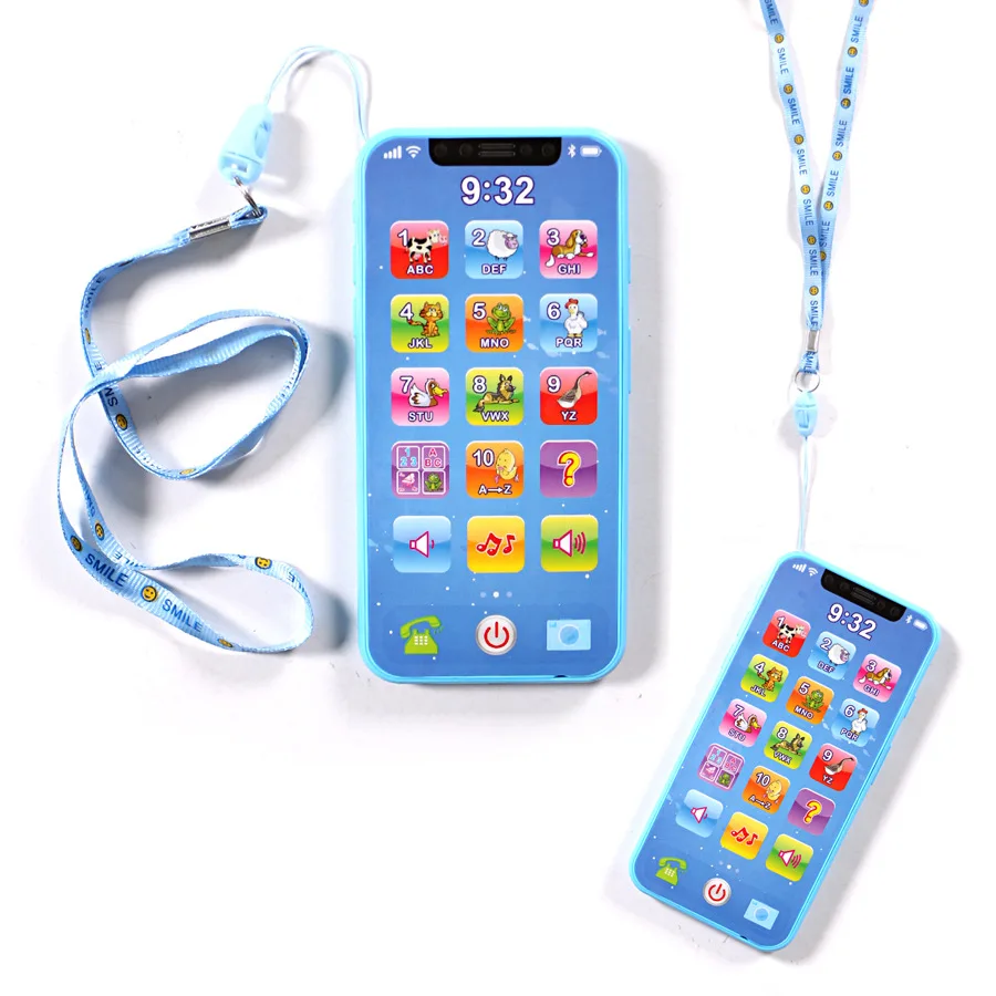 Children's Toy Musical Light-up Phone Baby Portable Telephone in Russian Chirstmas Gift Math Dummy Educational Mobile Smartphone
