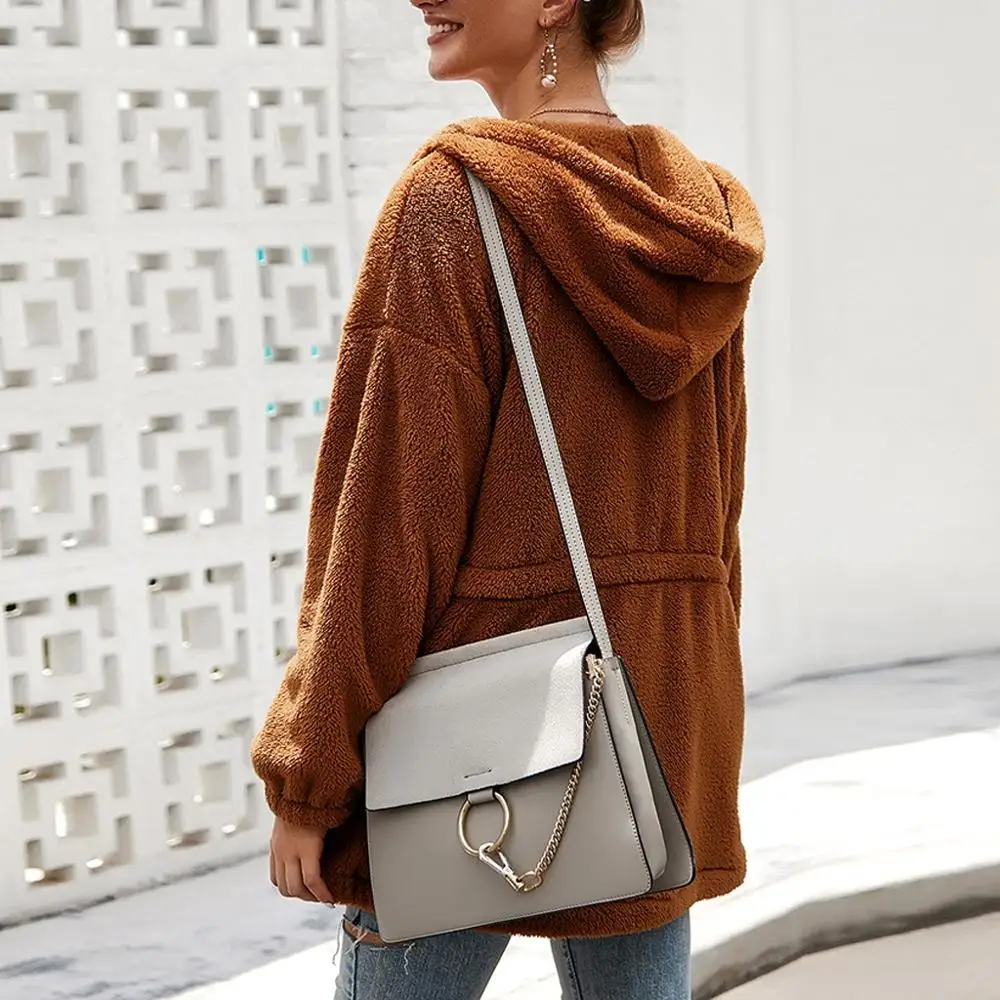 Женское пальто из искусственного меха Осень зима пушистое 2019 плюшевое модное