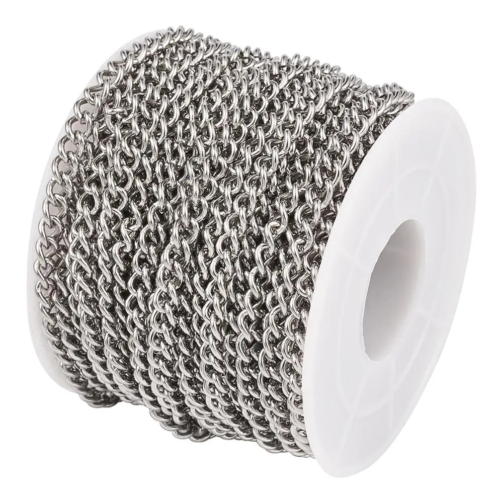 about 10m/roll 304 Stainless Steel Unwelded Curb Chains 5x3.5x1mm for bracelet necklace jewelry DIY making accessories | Украшения и