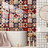 16pcsset colorful mandala tiles sticker kitchen bathroom tables home decor peel stick oil proof ceramics pvc art wallpaper