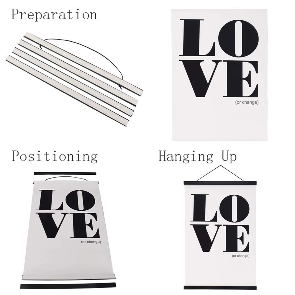 Черная Магнитная подвесная деревянная рамка 4 цвета для плаката картина печати