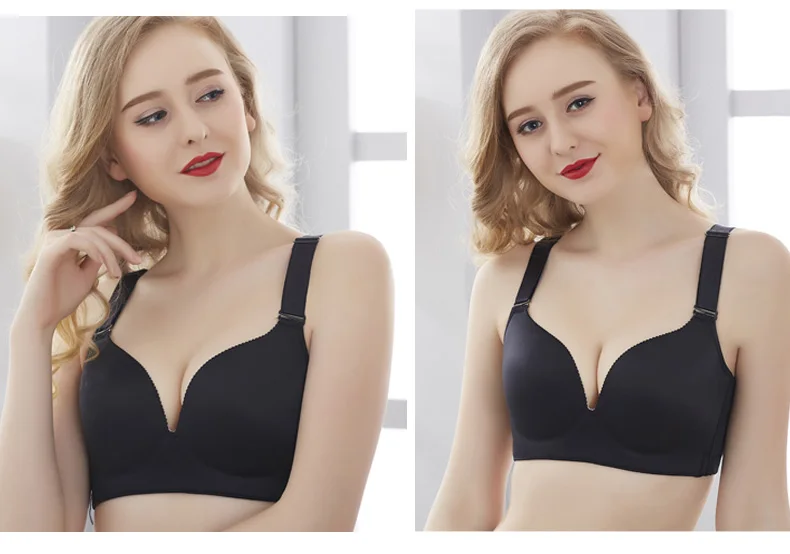 MS Full thin underwear push-up bra adjustable lace bra female bra D E F cup large size bra gathered large cup thin section new