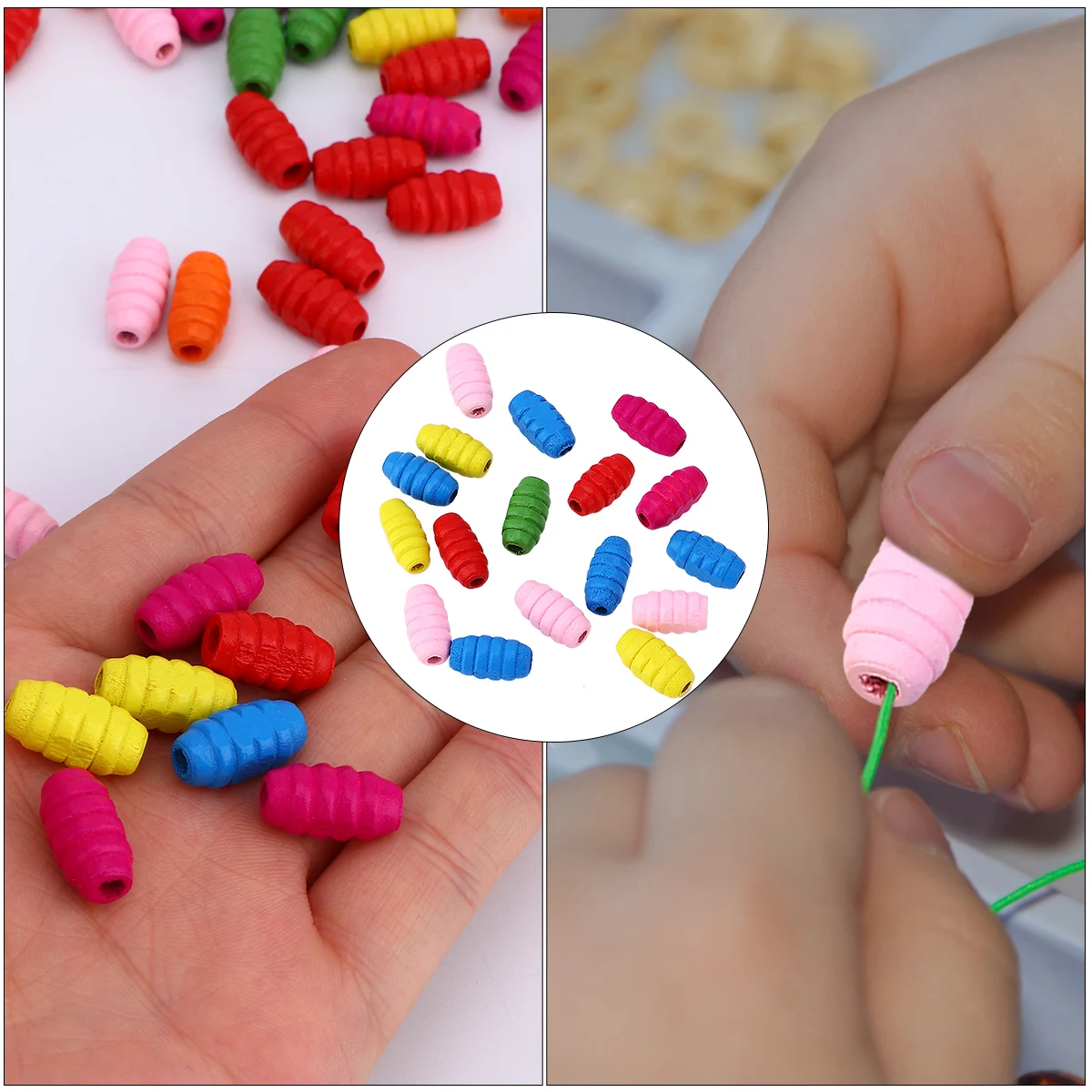 100 шт. детские деревянные бусины с резьбой | Дом и сад