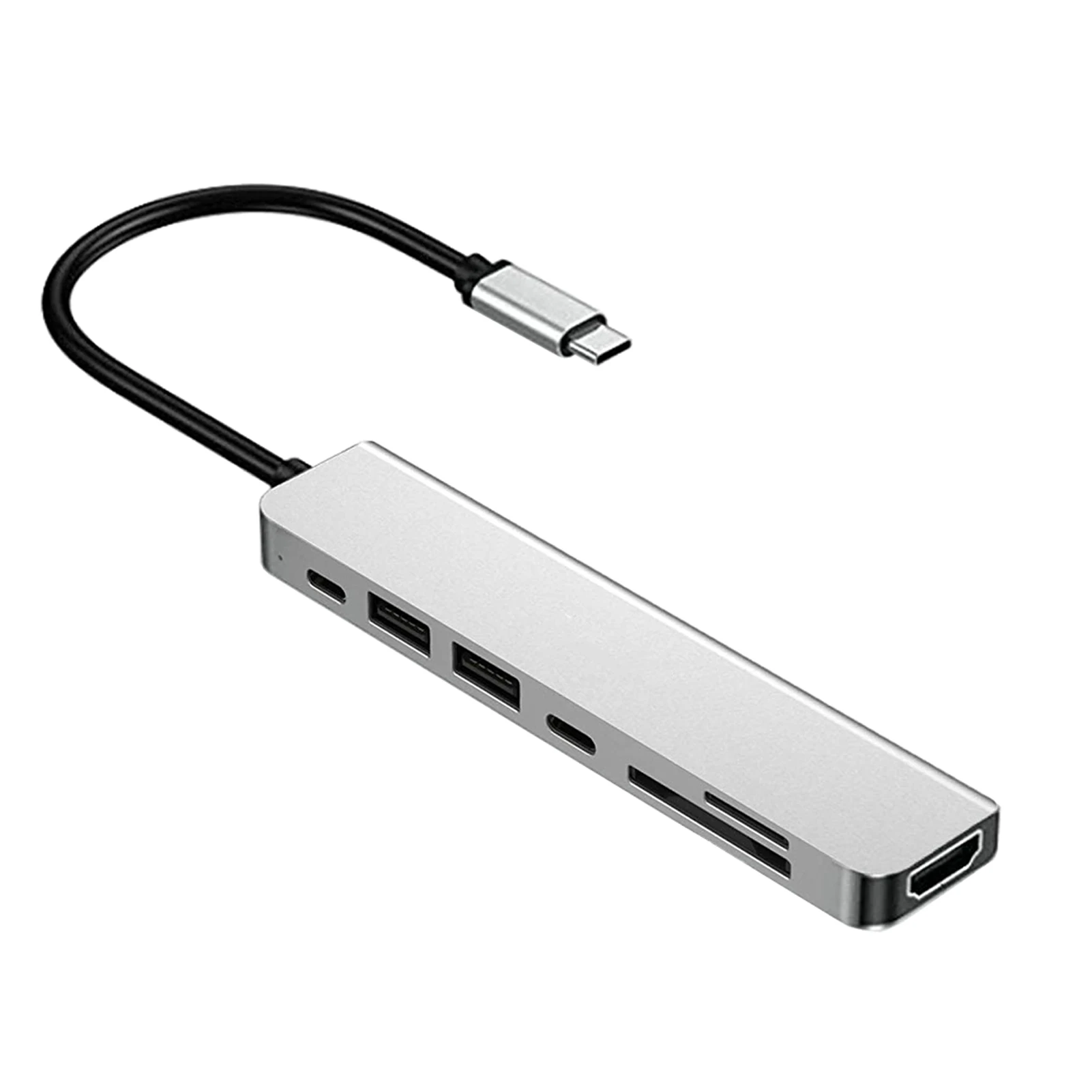

7 In 1 Notebook Universal Phone 2 USB 3.0 Ports Multiport Adapter Laptop Type C Hub Aluminum Alloy 4K Computer Quick Charging