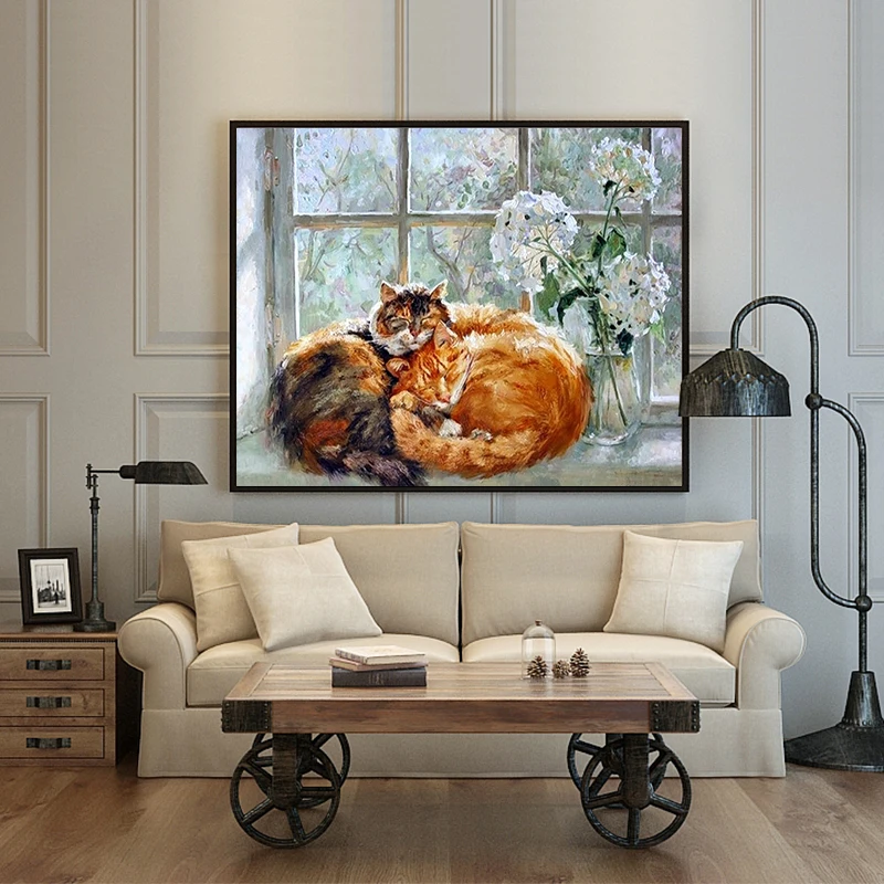 Рисование по номерам рисование милый котенок размер мама и ребенок пара кошка