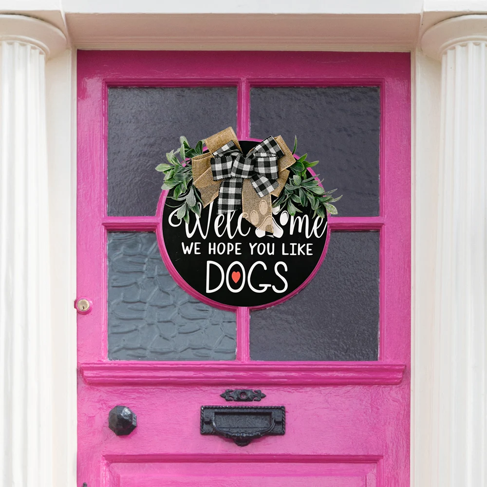 

LuanQI Decor Gate Shop Window Display Board Welcome Door Wreath Wooden Signs Decorative Plaques House Wall Decoration Ornaments