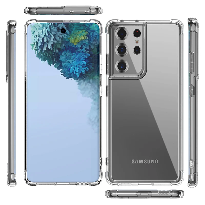 JAVY Transparent Airbag Shatterproof Silicone Soft Case For Samsung Galaxy M52 5G S21 Ultra Phone Shell