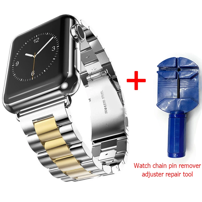 Mix Gold and tool ProBefit Нержавеющая сталь ремешок для наручных часов Apple Watch, 42 мм, 38 мм, версия 1/2/3/4(мы продаем только ремешок для часов браслет для наручных часов iWatch серии 4 5 44 мм 40 мм - Цвет ремешка: Mix Gold and tool
