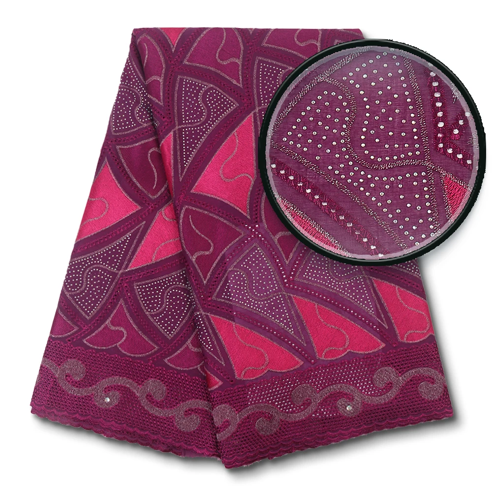 

Purple Cotton Swiss African Embroidered Lace Fabric Nigerian French Dress Quality High End Embroidery Selling Price XZ3664B