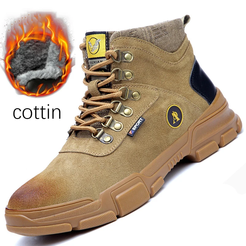 Мужские ботинки Безопасная обувь неразрушаемые рабочие кроссовки Обувь со