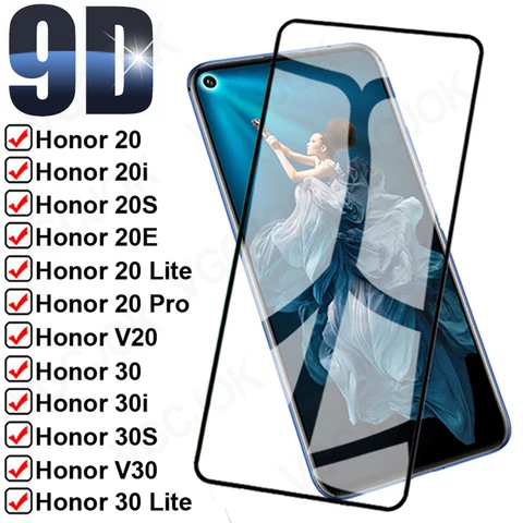 Защитное стекло 9D для Honor View 20, 20i, 20 S, 20E, V20, 30 Lite, 30i, 30S, V30 Pro, закаленное