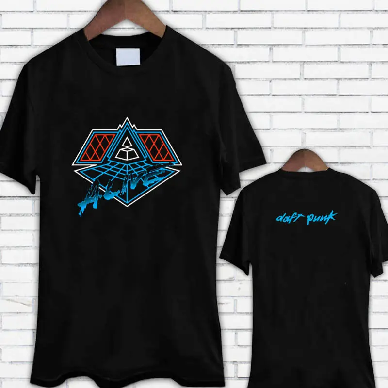 

Daft Punk ALIVE Electro Music Black Tee Shirt T-Shirt T Shirts Casual Brand Clothing Cotton Summer Short Sleeve Cotton