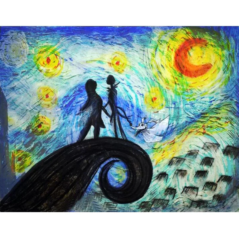 

5D «сделай сам», круглая алмазная живопись, вышивка крестиком из мультфильмов «любовь», «Хэллоуин», ужас, квадратная Алмазная вышивка, домаш...