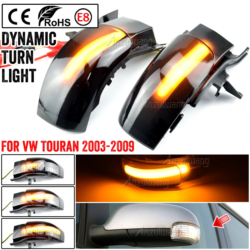

2x For VW Touran 1T1 1T2 2003 2004 2005 2006 2007 2009 Dynamic Blinker LED Turn Signal Light Side Lamp Arrow Mirror Indicator