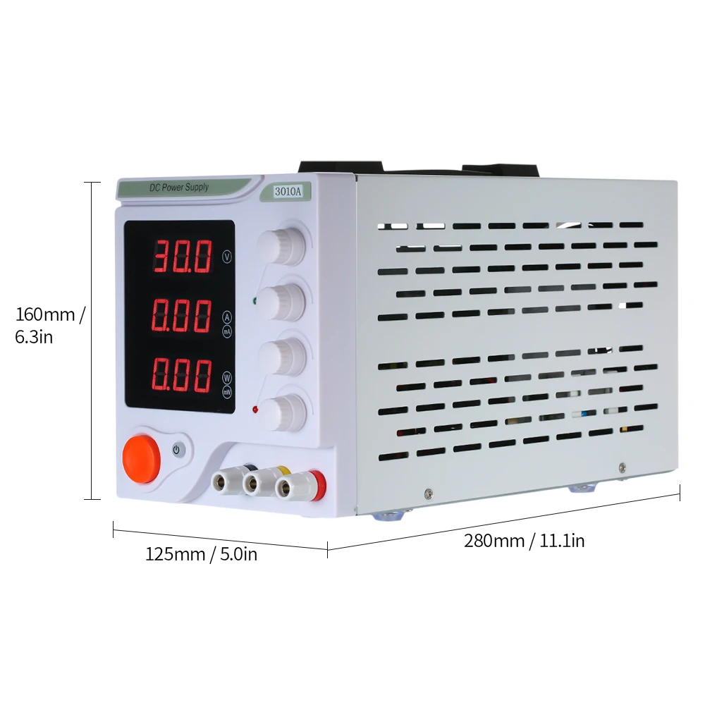 Новый 3010A 3 значный дисплей 30V 10A лабораторный блок питания постоянного тока