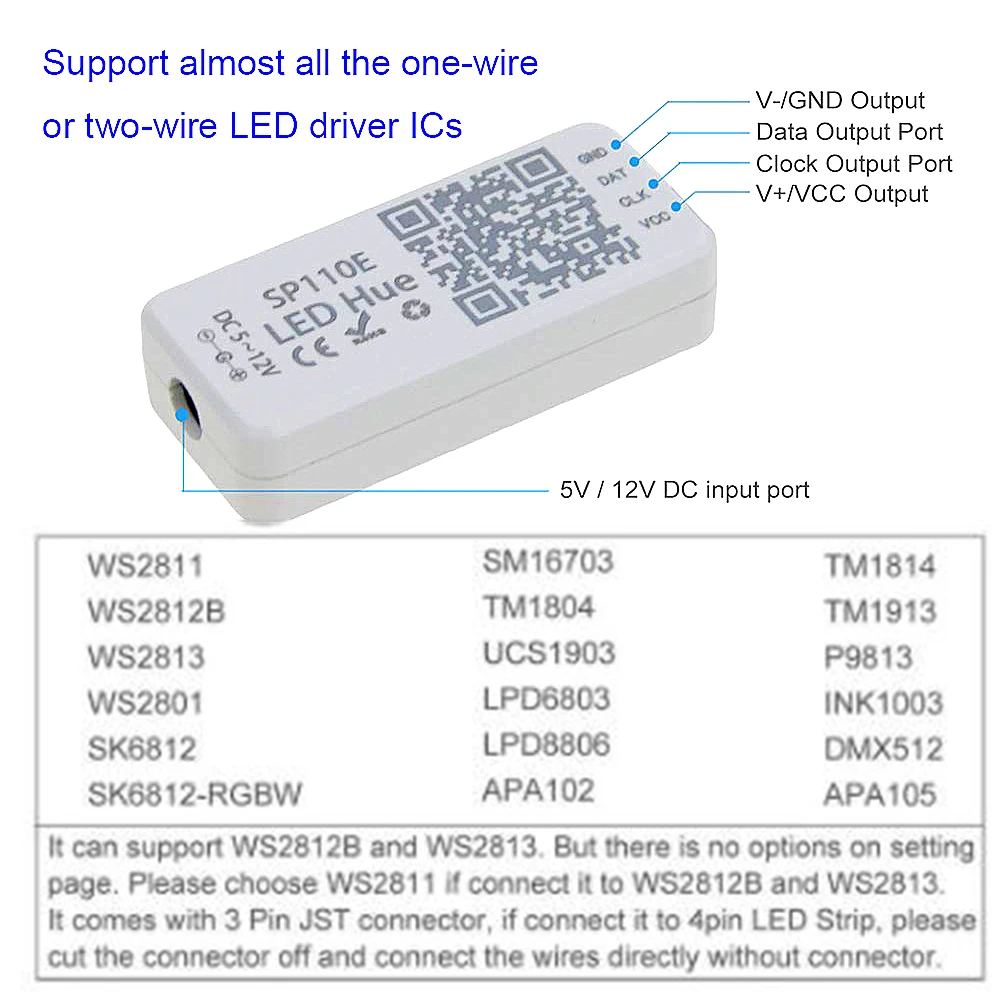 Пиксесветильник контроллер SP110E WS2811 WS2812B светодиодный диммер SK6812 RGB RGBW APA102 WS2801