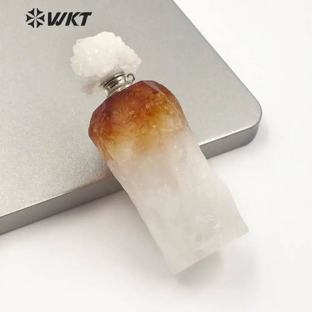smaller WT-P1499 цельный большой модный желтый камень pe большой массивный необработанный камень флакон для духов Дамский портативный натуральный флакон для духов 1 шт - Окраска металла: smaller