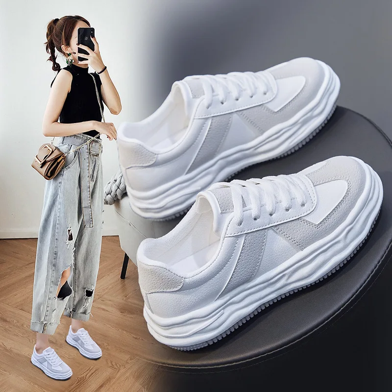 Han edition white shoe tide female ins han edition of new fund of 2021 autumn NK130 increased thick bottom running sneakers f