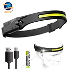 Портативный Перезаряжаемый налобный фонарь COB с датчиком, налобный фонарь COB + XPE, 3 режима освещения, подходящие для пеших прогулок, экспедиций и т. д.