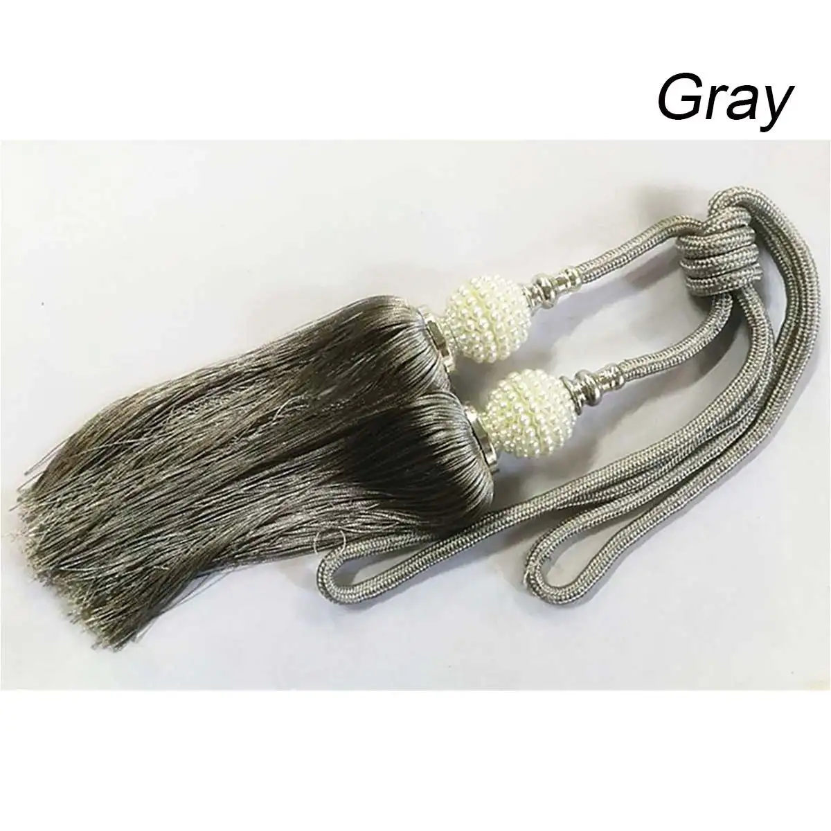 gray 1 шт. шторы Tiebacks с пластиковыми бусинами Завязки для занавесок нитяная занавеска домашний текстиль оконные обработки аксессуары для украшения дома - Цвет: gray