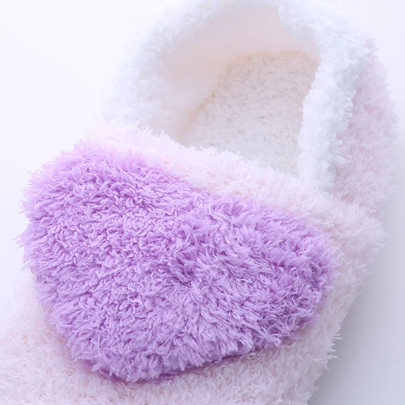 

2021 New Lovely Women Flip Flop Cute Heart Shape Home Floor Soft Stripe Slippers Female Shoes Girls Winter Spring Warm Shoes